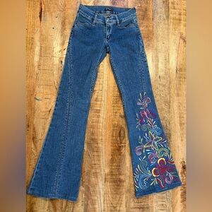 Allen B Vintage Embroidered Boot Cut Jeans Size 26